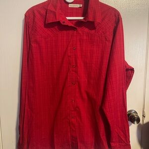 Rockies Western Pearl Snap Long Sleeve Top Women 3XL Red Cowgirl Rodeo